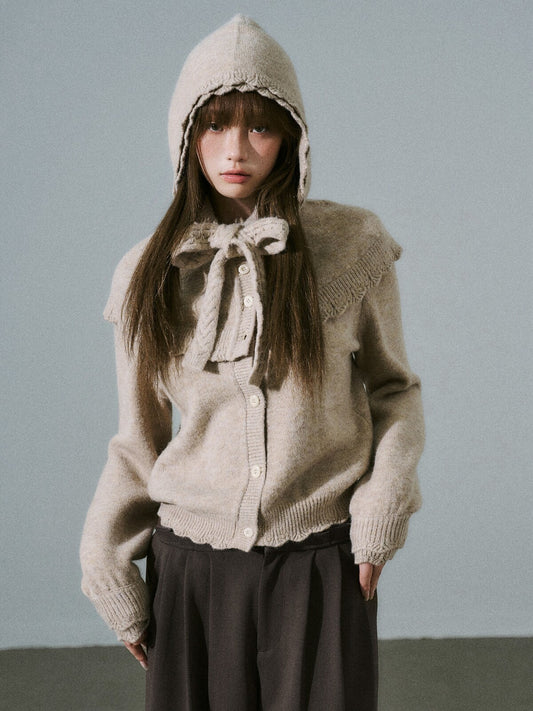LOST FOREST - Coconut Milk Brown Cape Sweater Set