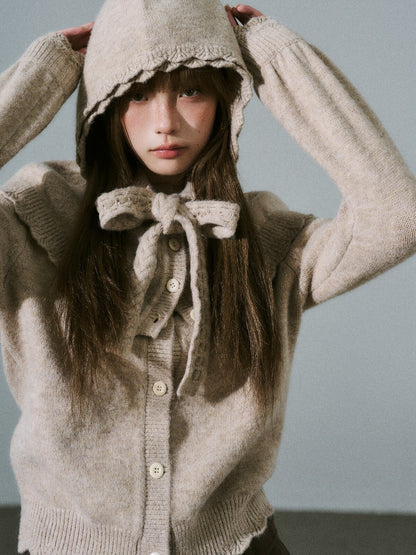 LOST FOREST - Coconut Milk Brown Cape Sweater Set