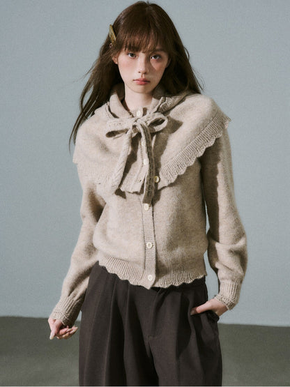 LOST FOREST - Coconut Milk Brown Cape Sweater Set
