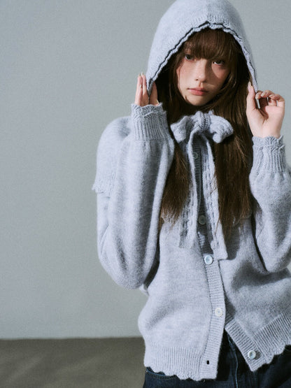 LOST FOREST - Misty Blue Gray Cape Sweater Set