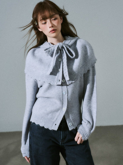 LOST FOREST - Misty Blue Gray Cape Sweater Set