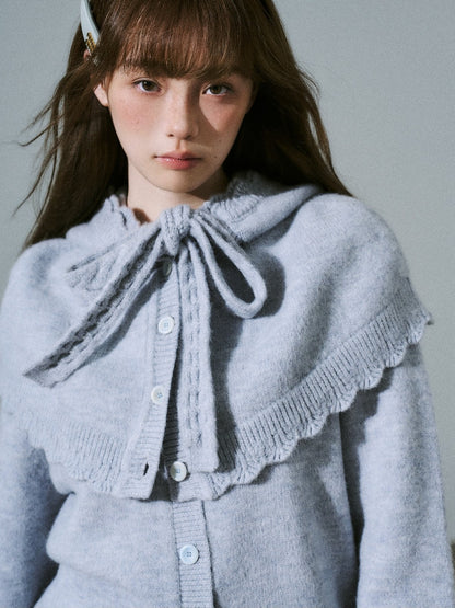 LOST FOREST - Misty Blue Gray Cape Sweater Set