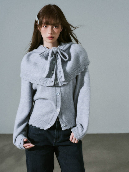 LOST FOREST - Misty Blue Gray Cape Sweater Set