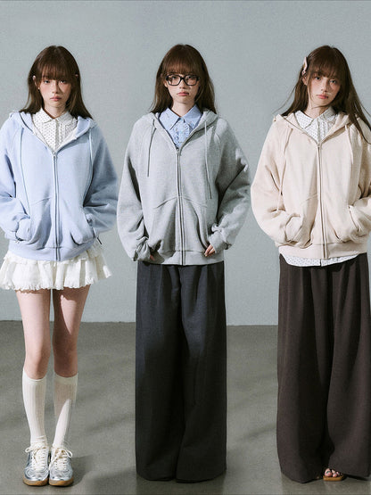 LOST FOREST - Petal Pink Bow Hooded Cardigan