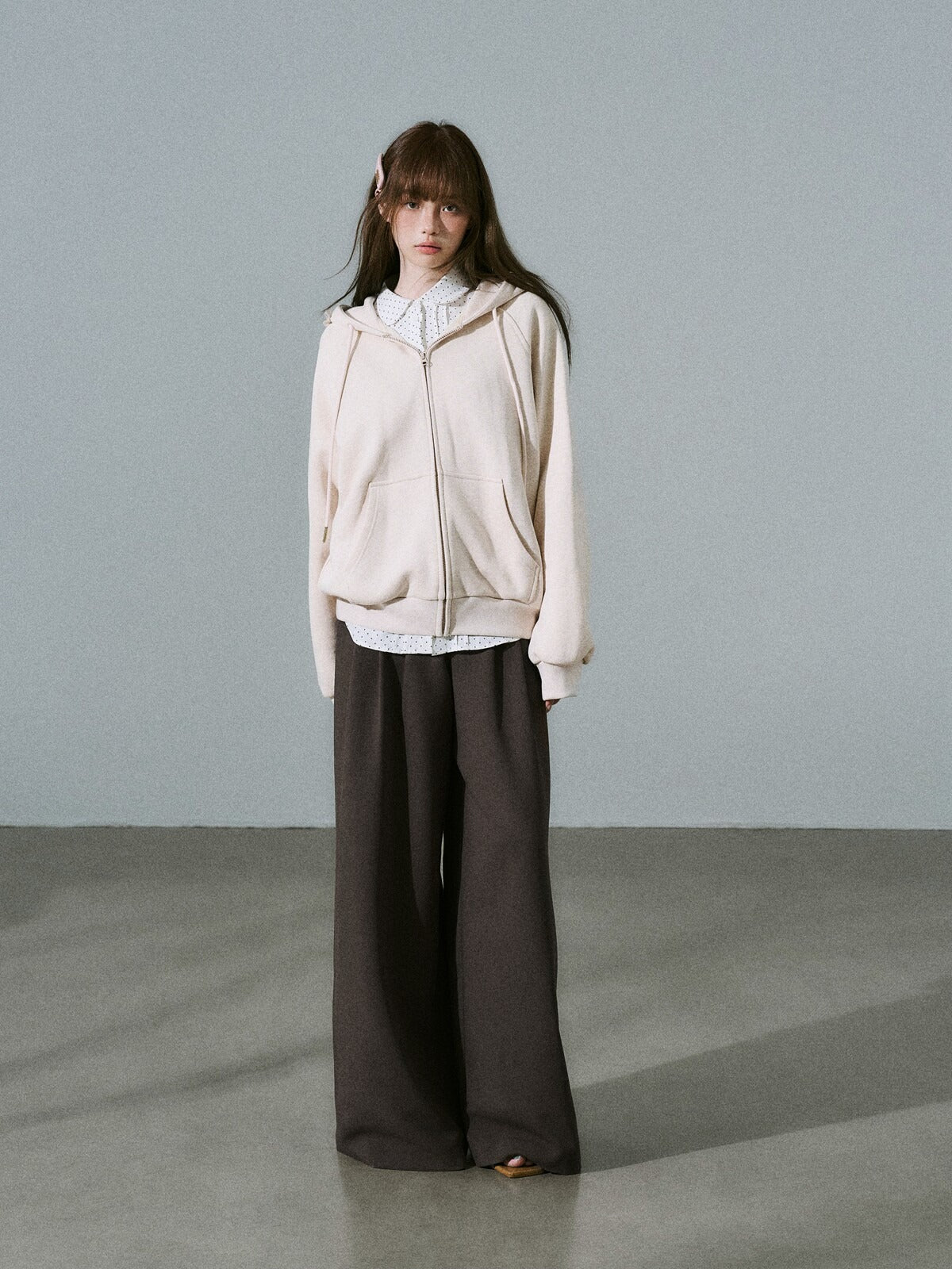 LOST FOREST - Petal Pink Bow Hooded Cardigan