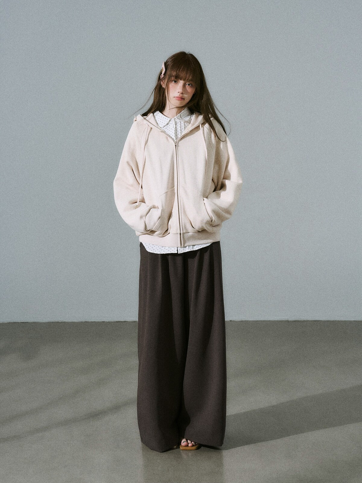 LOST FOREST - Petal Pink Bow Hooded Cardigan