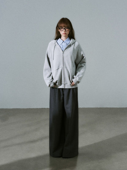 LOST FOREST - Mist Gray Bow Hooded Cardigan