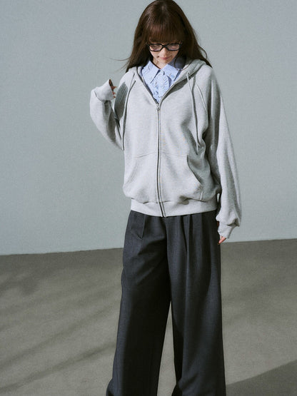LOST FOREST - Mist Gray Bow Hooded Cardigan