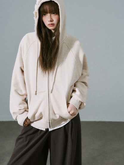 LOST FOREST - Petal Pink Bow Hooded Cardigan