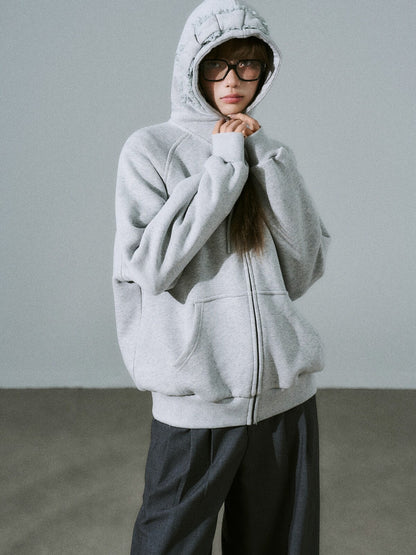 LOST FOREST - Mist Gray Bow Hooded Cardigan