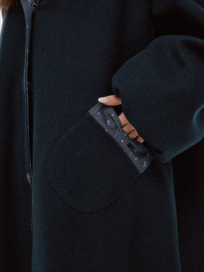 BIBIBENCY - Navy Floral Hooded Coat