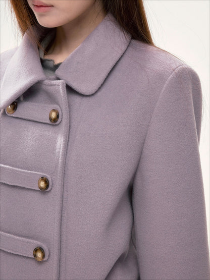 BIBIBENCY - Purple Napoleon Wool-Blend Coat
