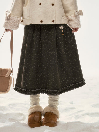 BIBIBENCY - Brown Floral Midi Skirt