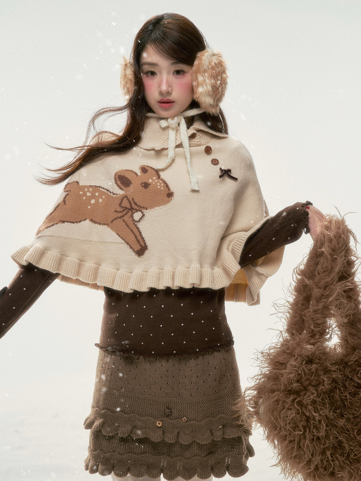 BIBIBENCY - Brown Polka Dot Knit Top