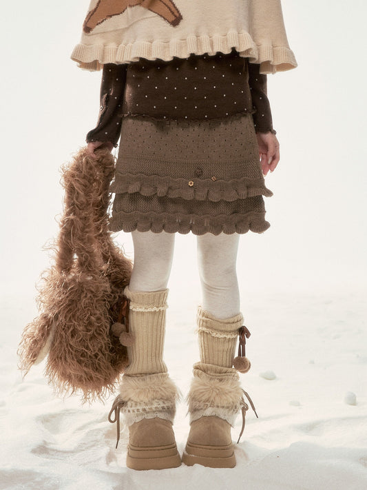 BIBIBENCY - Light Brown Knit Skirt