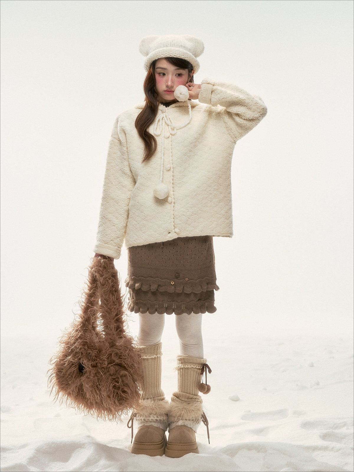 BIBIBENCY - Light Brown Knit Skirt