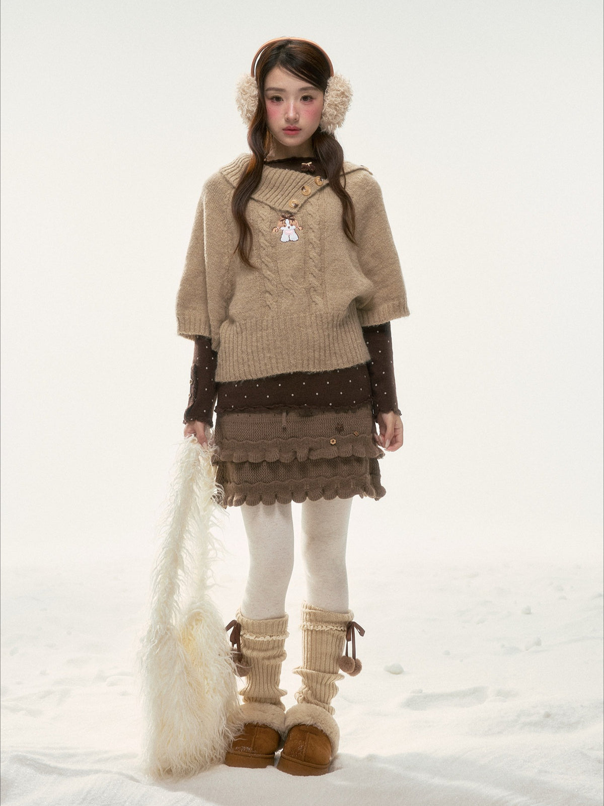 BIBIBENCY - Light Brown Knit Skirt
