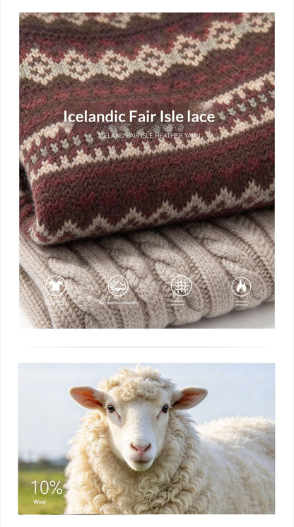 AOMALM - Mocha Musk Fair Isle Wool-Blend Sweater