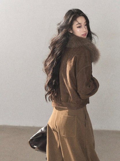 AOMALM - Antique Bronze Genuine Fox Fur Goose Down Parka