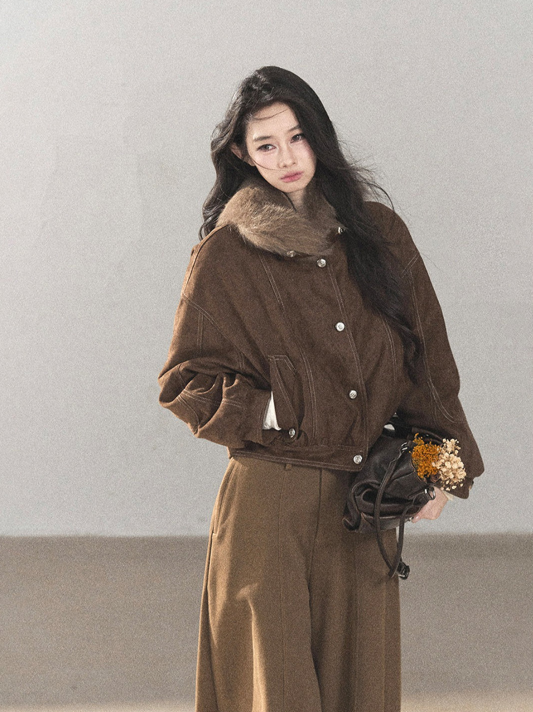 AOMALM - Antique Bronze Genuine Fox Fur Goose Down Parka