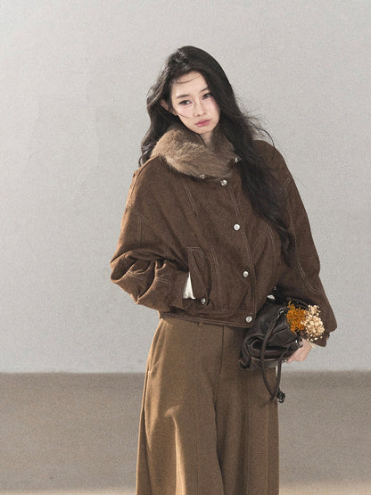 AOMALM - Antique Bronze Genuine Fox Fur Goose Down Parka