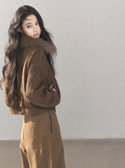 AOMALM - Antique Bronze Genuine Fox Fur Goose Down Parka