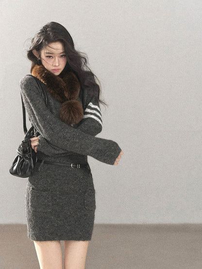 AOMALM - Real Fur Winter Scarf & Neck Warmer