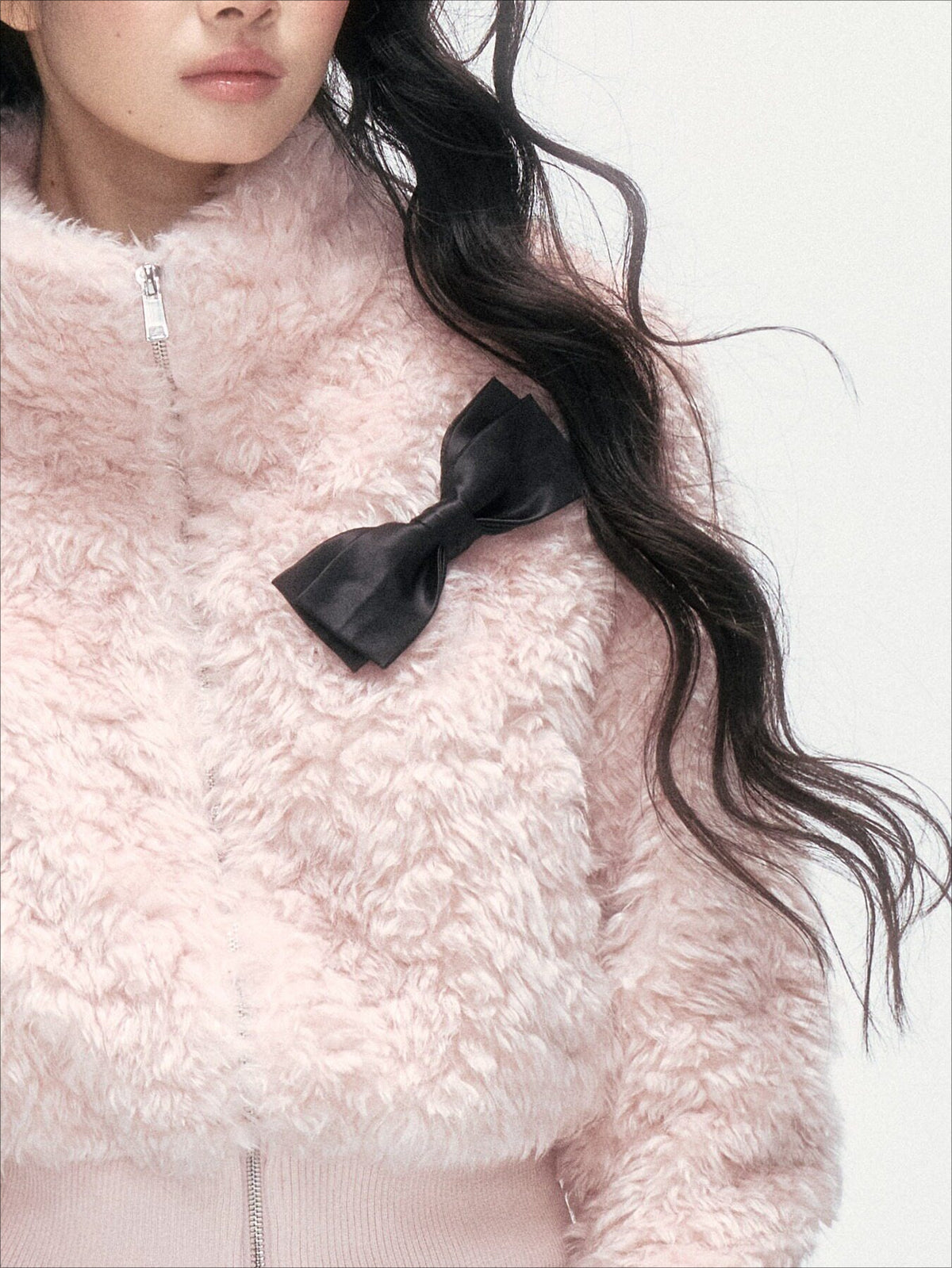 24olvides - [FREE GIFT] Winter Accessories Set: Faux Fur Scarf, Bucket Hat & Satin Bow Brooch