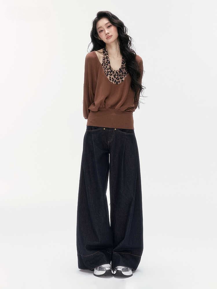 24olvides - Low-Rise Flare Jeans with Vintage Stud Details