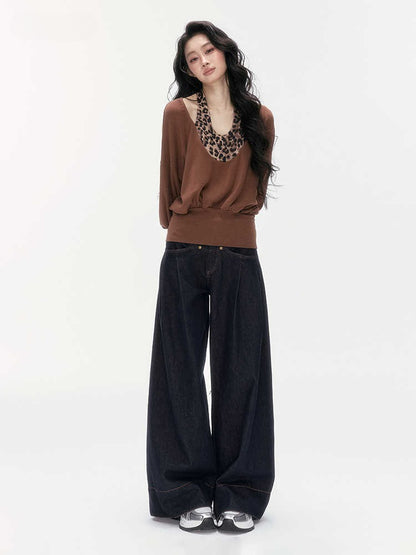 24olvides - Low-Rise Flare Jeans with Vintage Stud Details