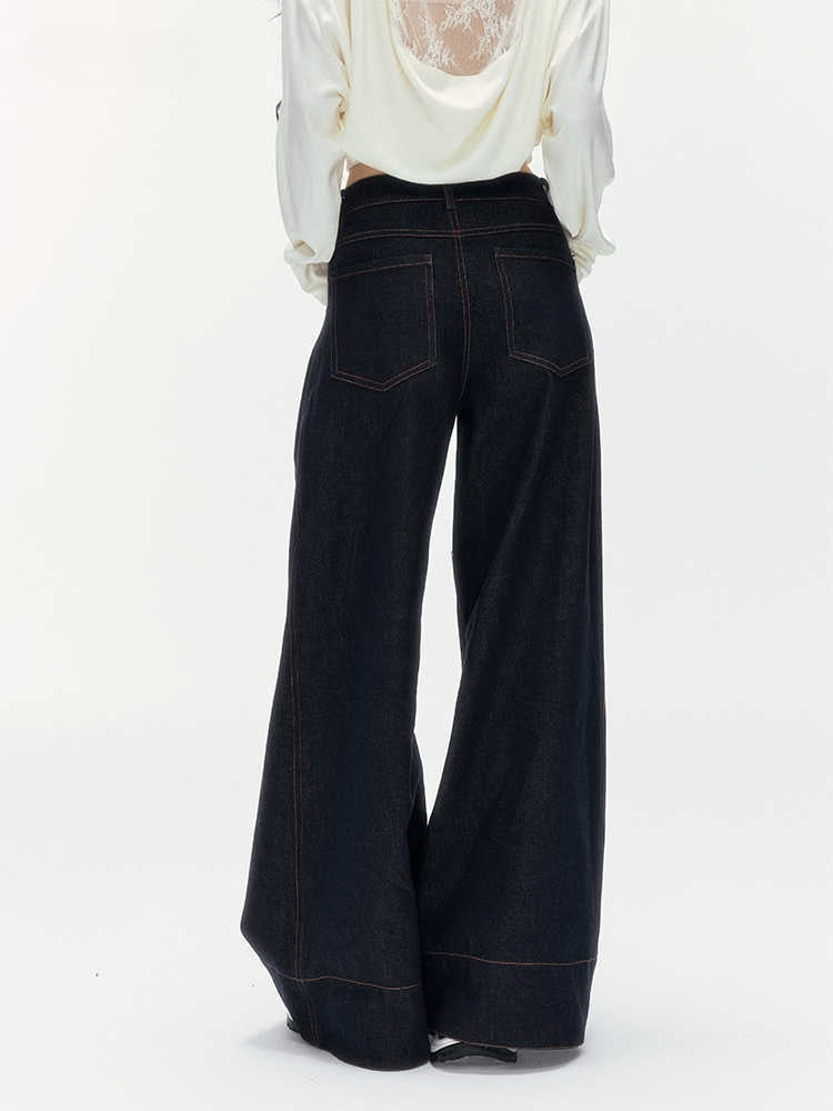 24olvides - Low-Rise Flare Jeans with Vintage Stud Details