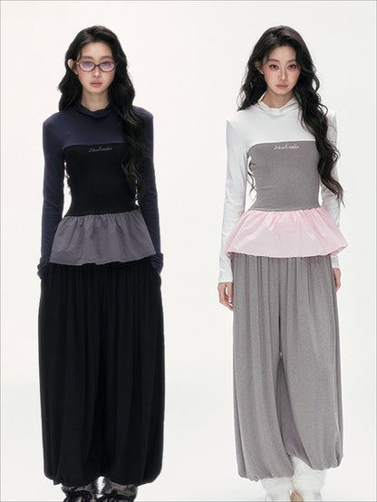24olvides - Korean-Inspired Faux 3-Piece Top and Pants Set