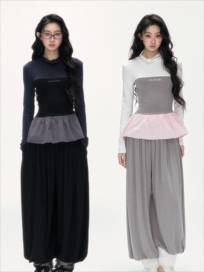 24olvides - Korean-Inspired Faux 3-Piece Top and Pants Set