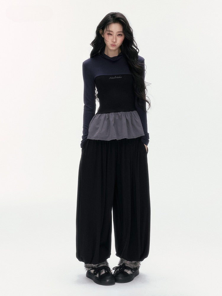 24olvides - Korean-Inspired Faux 3-Piece Top and Pants Set