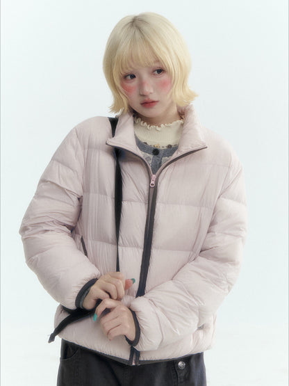 Horridale - Light Pink Lightweight Cropped Down Jacket