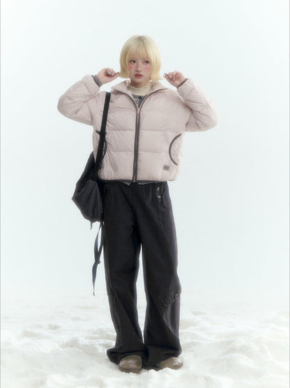 Horridale - Light Pink Lightweight Cropped Down Jacket