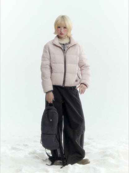 Horridale - Light Pink Lightweight Cropped Down Jacket