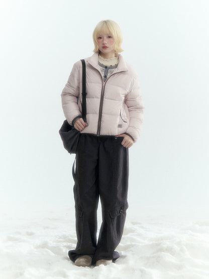 Horridale - Light Pink Lightweight Cropped Down Jacket