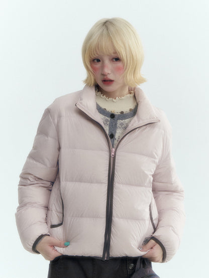 Horridale - Light Pink Lightweight Cropped Down Jacket