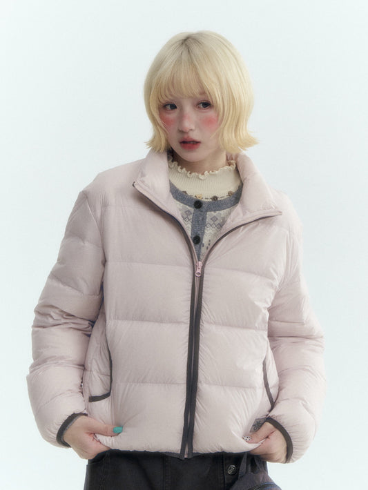 Horridale - Light Pink Lightweight Cropped Down Jacket
