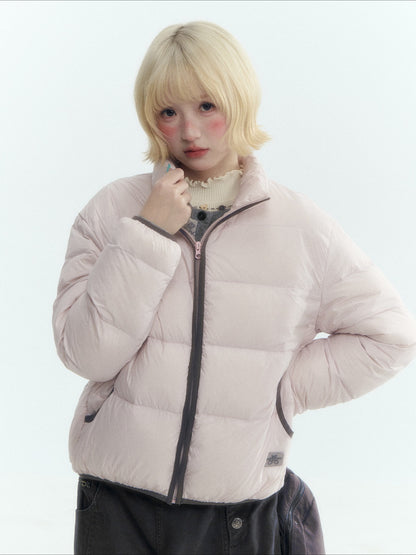 Horridale - Light Pink Lightweight Cropped Down Jacket