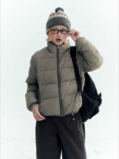 Horridale - Withered Grass Green Lightweight Cropped Down Jacket