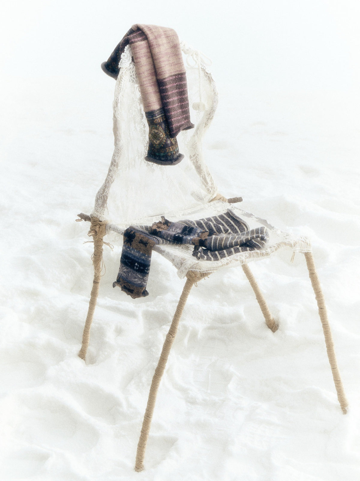 Horridale - [FREE GIFT] Dark Gray Fair Isle Knit Leg Warmers with Stripes