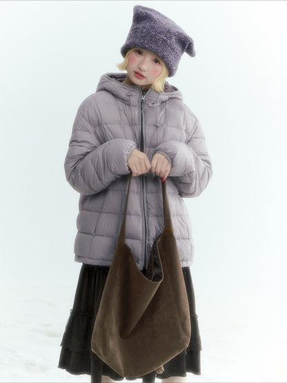 Horridale - Misty Purple Reversible Floral Hooded Down Jacket