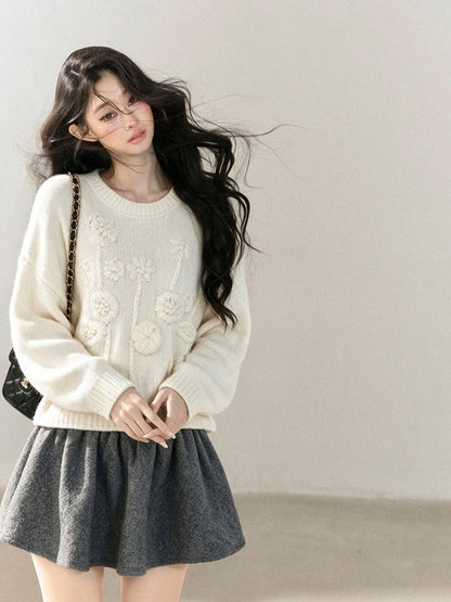 AOMALM - "Winter Traces" Dark Heather Gray Pleated A-Line Mini Skirt