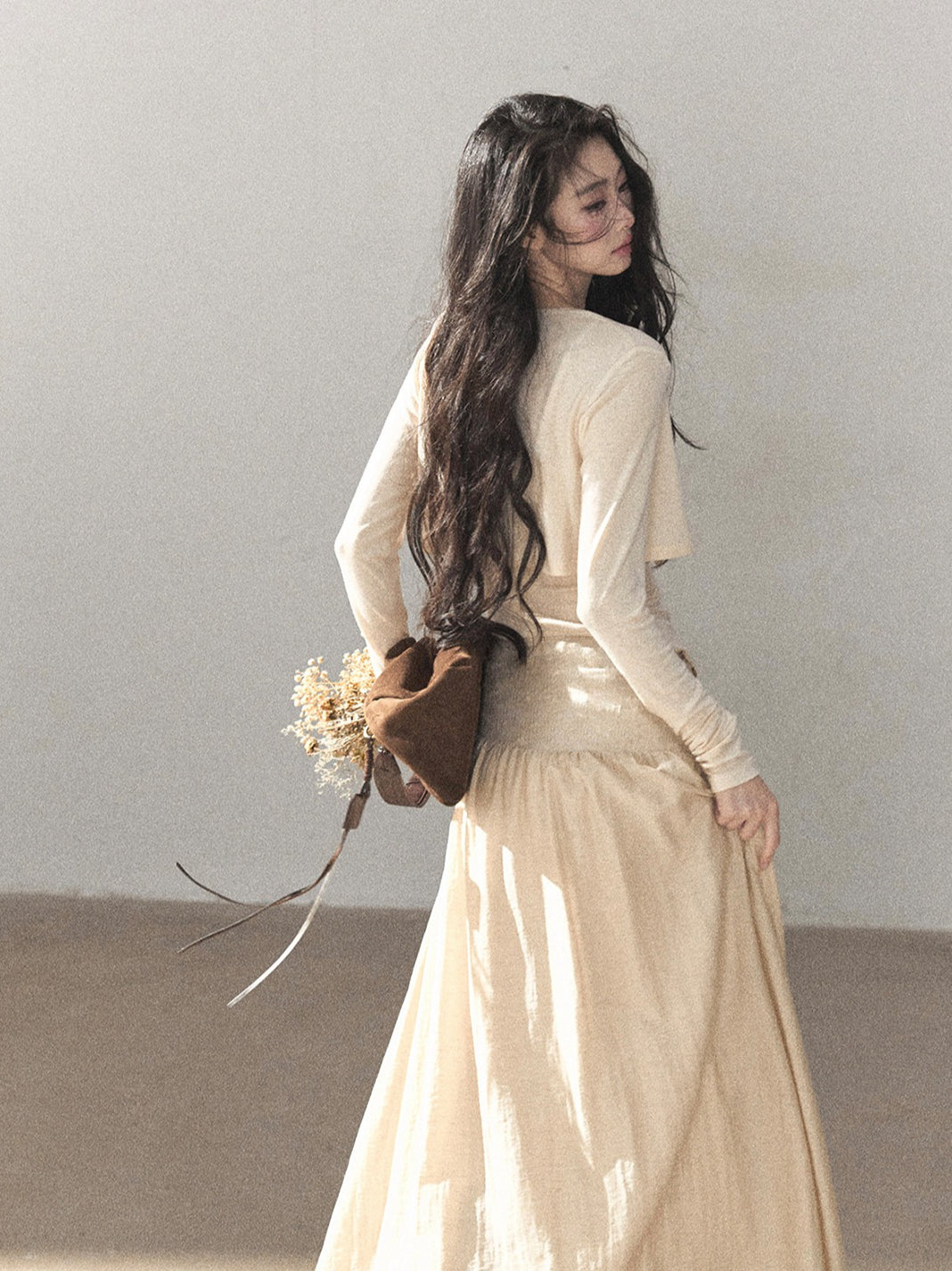 AOMALM - Cream Linen-Blend 3-Piece Set with Beaded Details