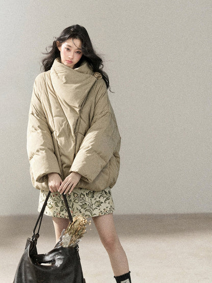 AOMALM - “Snow’s Fluffy Lightness” 90% White Duck Down Puffer Jacket – Milk Tea