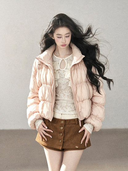 AOMALM - “She Gazes at Snow” 90% White Duck Down Puffer Jacket – Dusty Lilac