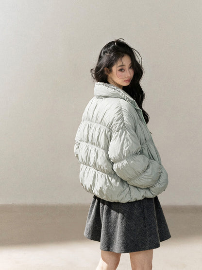 AOMALM - “She Gazes at Snow” 90% White Duck Down Puffer Jacket – Dusty Lilac