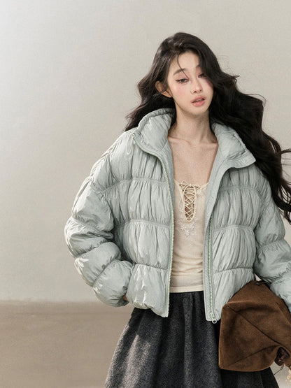 AOMALM - “She Gazes at Snow” 90% White Duck Down Puffer Jacket – Dusty Lilac